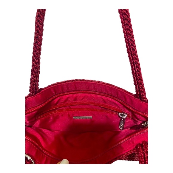 Vintage 👛 Boho Crochet purse by The Sak | Deep Red | Hand Bag | Hand Purse - Picture 3 of 6